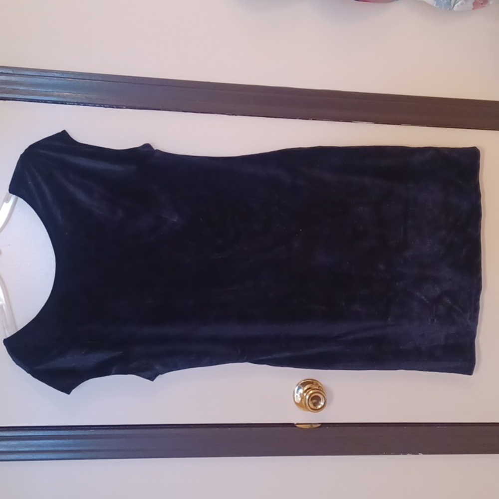 Charlotte Russe shimmery midnight blue velour dress NWOT